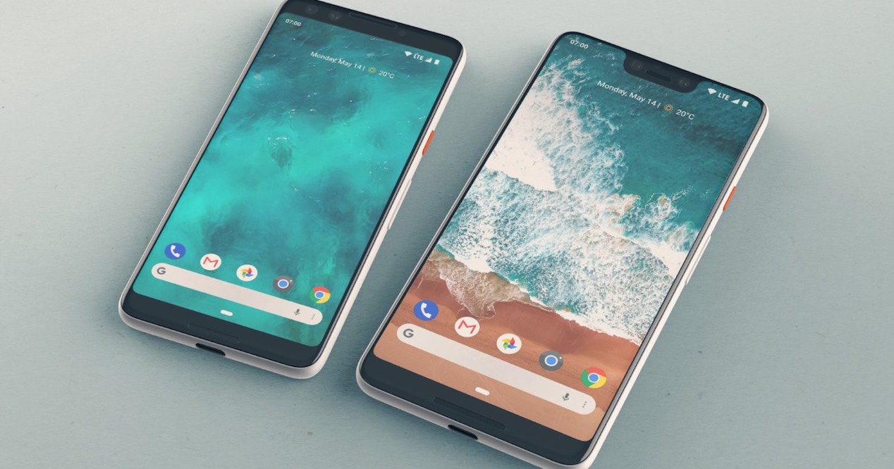 Imagen de dos celulares Google Pixel 3